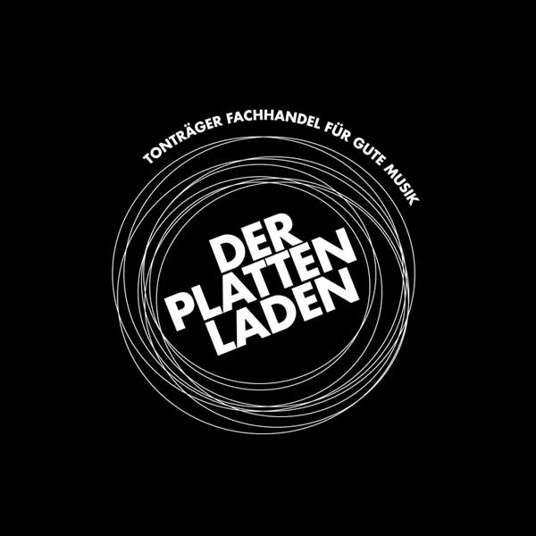 Das Logo von der Plattenladen auf schwarzem Hintergrund